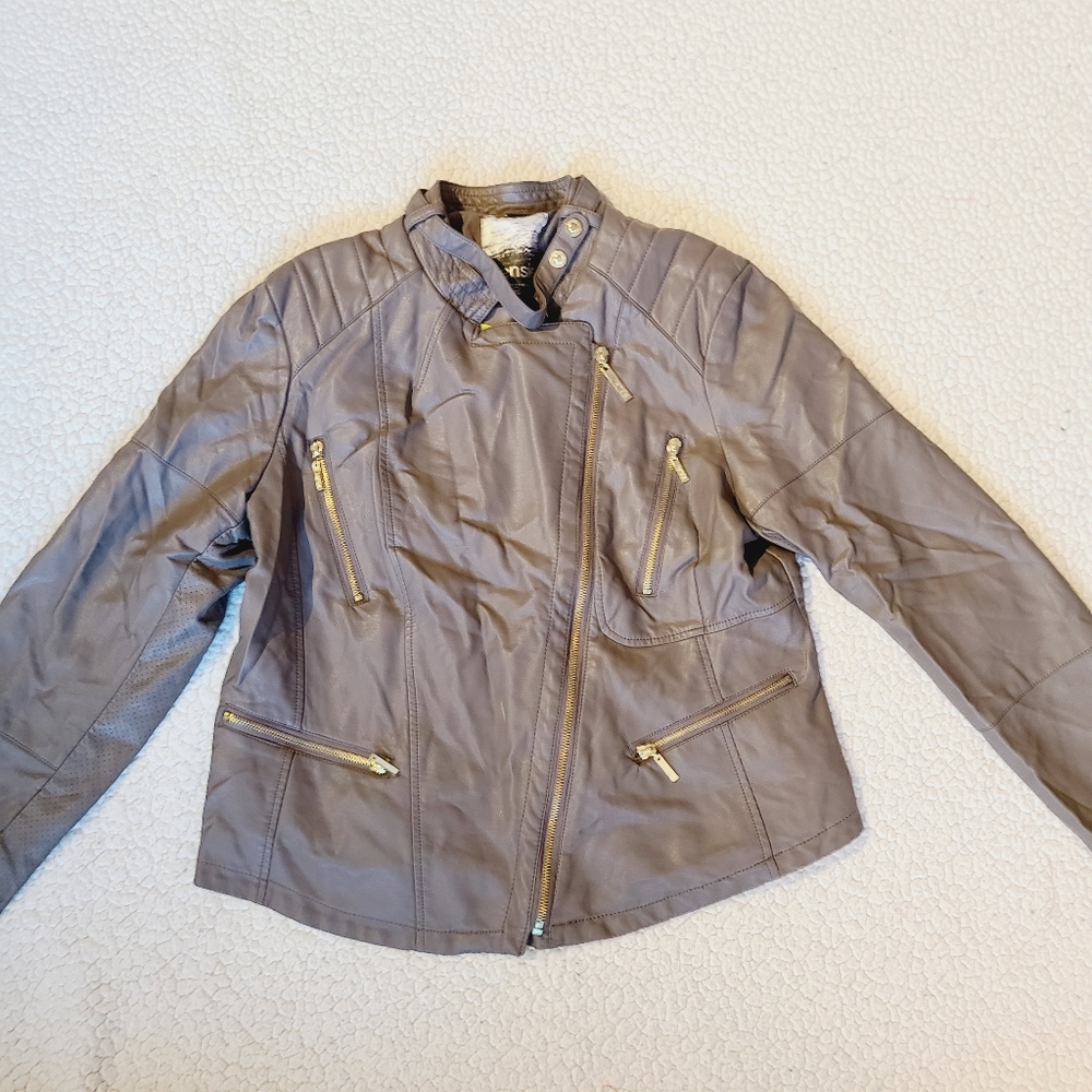 Kensie faux leather moto jacket size XL